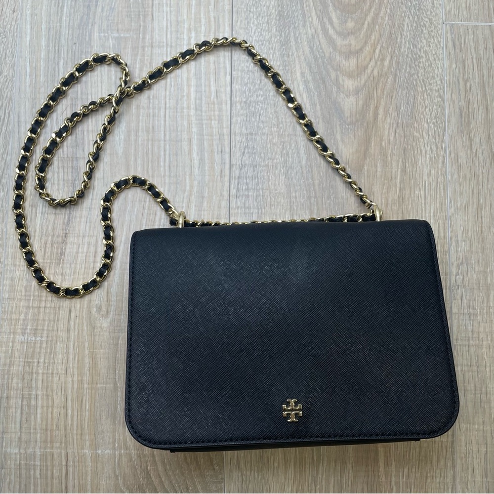 Tory Burch Robinson Gold Braided Chain adjustable crossbody